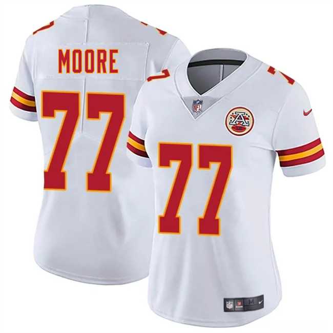 Womens Kansas City Chiefs #77 Jaylon Moore White 2025 Vapor Untouchable Limited Stitched Jersey Dzhi